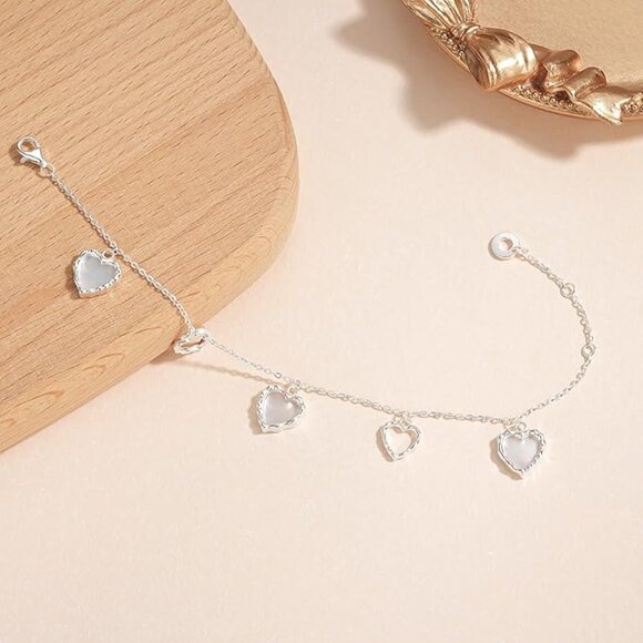 Sterling Silver Interlocked Hearts Bracelet Adjustable NWT - Picture 1 of 5